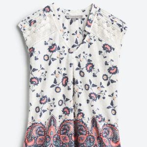 NWOT | Daniel Rainn | Caleena Pleated Shoulder Crochet Detail Top | Medium